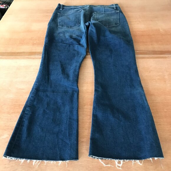 Frame Le Flare De Francoise Flare Jeans Women 32 Blue Mid Rise Raw Hem Preppy - Picture 2 of 15